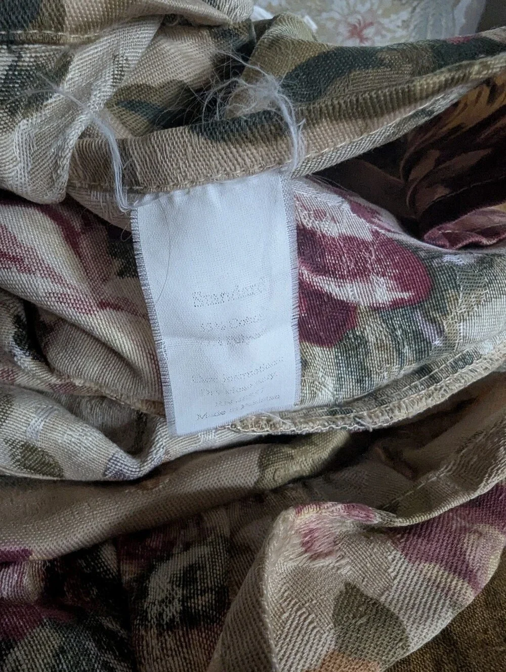 Vintage Floral Ruffled Pillow Sham in Purple and Cream set